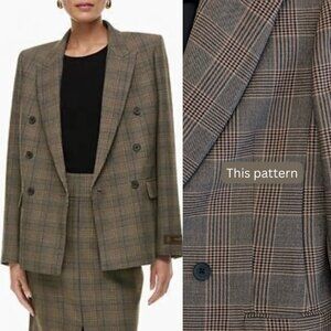 NWOT Aritzia Wilfred Margaux Check plaid blazer like new 4 small